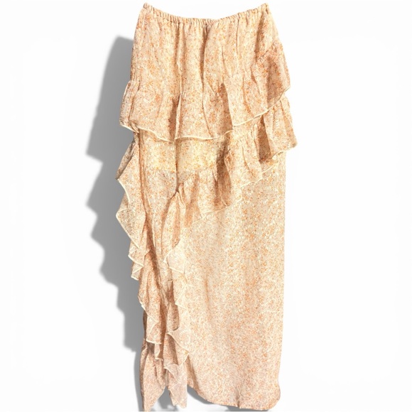 Pretty Damage Floral Asymmetrical Ruffle Maxi Skirt - NWT Size S - Picture 2 of 5